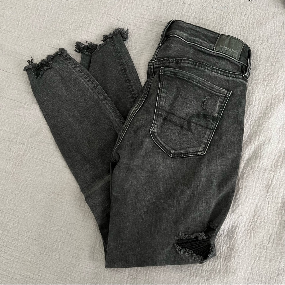 American Eagle High Rise Jegging, Black fade wash